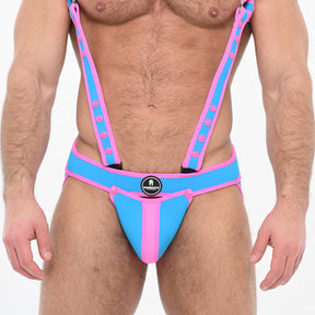 Spartas Army Neo Full Access Jockstrap Light Blue Pink