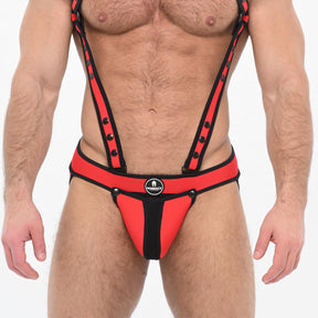 Spartas Army Neo Full Access Jockstrap Red Black