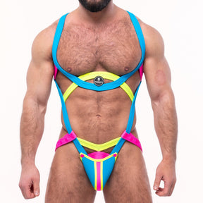 Spartas Scilla Full Body Harness Yellow Pink Turquoise