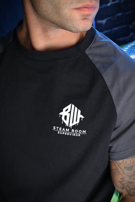 Breedwell Sweat and Sin Raglan T-Shirt Dark Grey