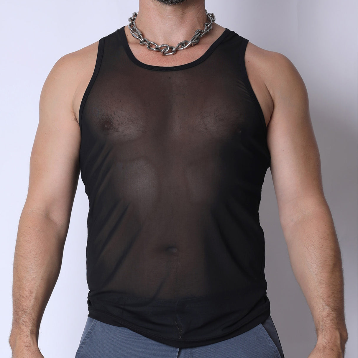TIMOTEO Phantom Mesh Tank Top Black