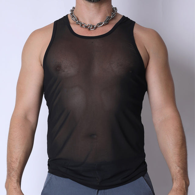 TIMOTEO Phantom Mesh Tank Top Black