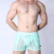 TIMOTEO Sicily Crochet Mesh Short Turquoise