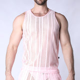 TIMOTEO Sicily Crochet Tank Top Pink