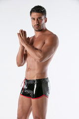 TOF Paris Vinyl Fetish Shorts Black Red