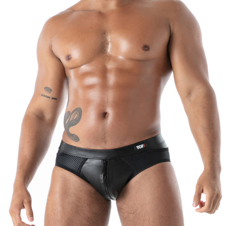 TOF Paris Kinky Full Zip Brief Black