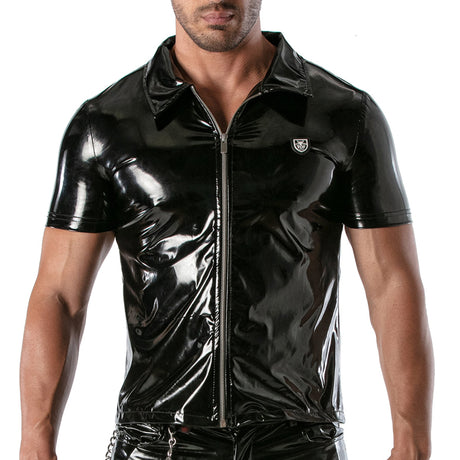 TOF Paris Vinyl Zipped Vest Black