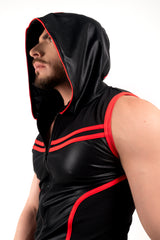 ROK Kinky Hoody Vest Black Red