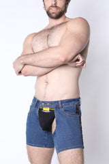 Cellblock 13 Terry Denim Chap Short Indigo