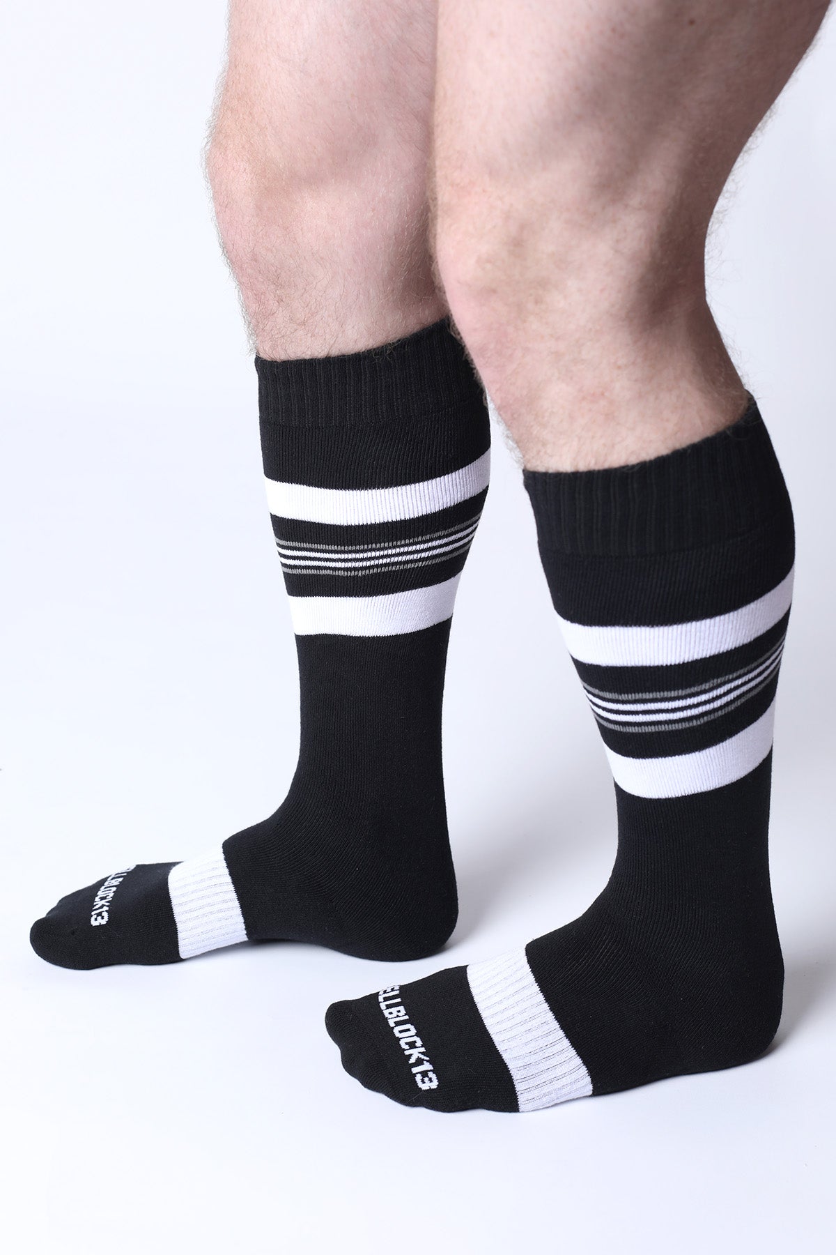 Cellblock 13 Tight End Shadow Socks Black White