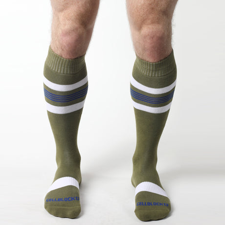 Cellblock 13 Tight End Knee High Socks Army Green