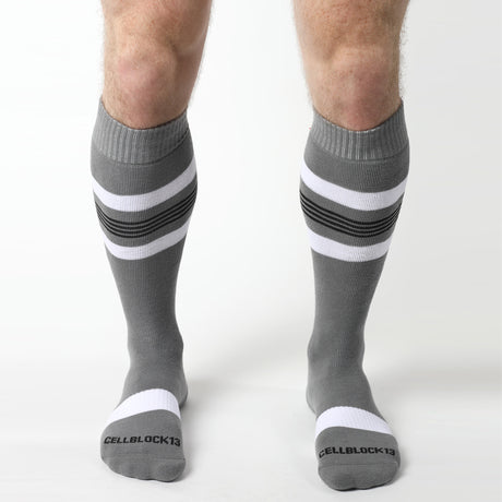 Cellblock 13 Tight End Knee High Socks Grey