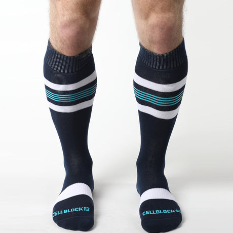 Cellblock 13 Tight End Knee High Socks Navy