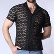 Timoteo Palmero Button Down Mesh Shirt Black
