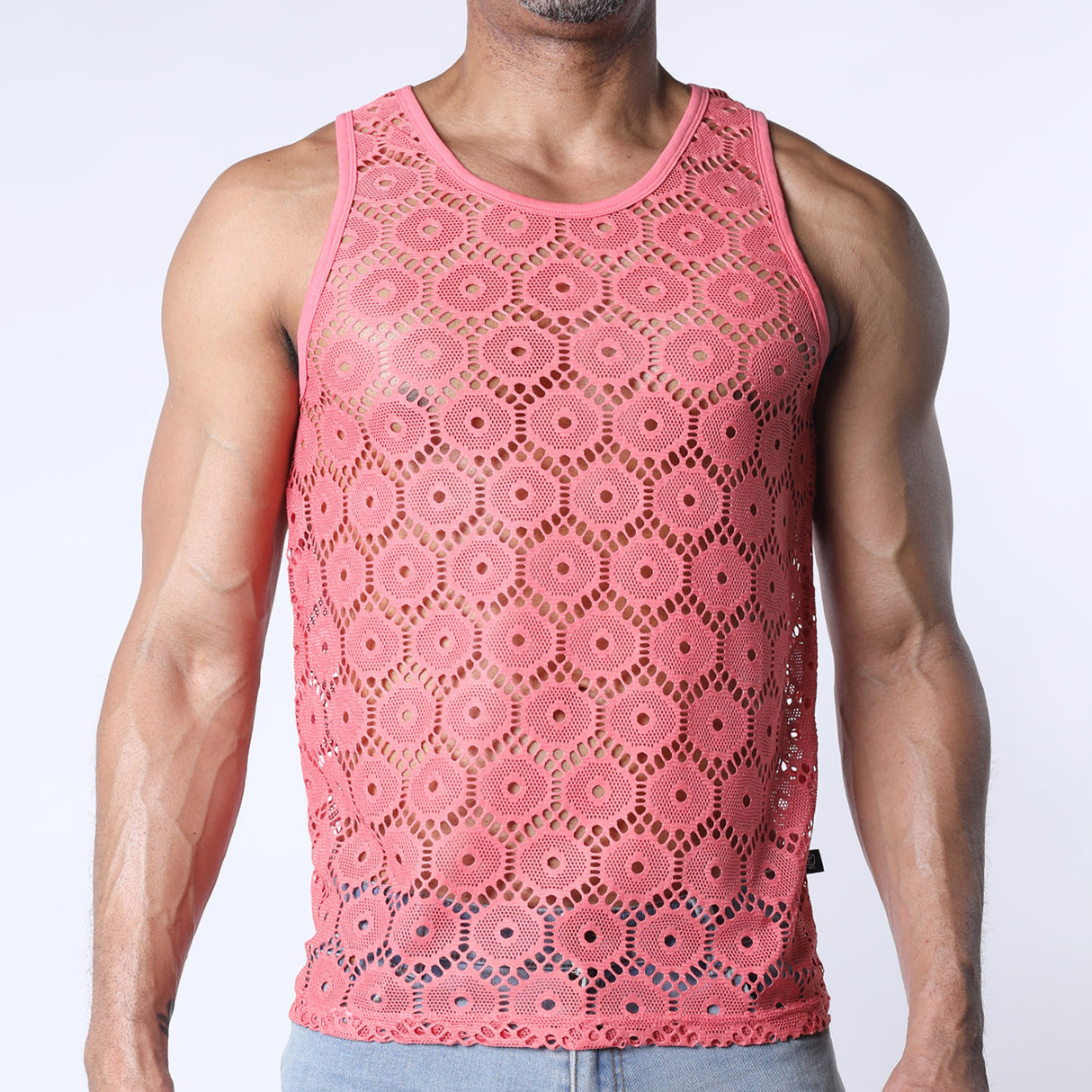 Timoteo Palmero Mesh Tank Top Pink