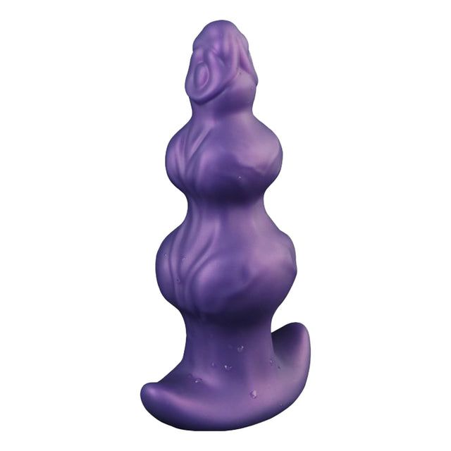 Purpleicious Liquid Silicone Knotted Butt Plug 8.1 Inch Large Purple