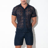 Code 22 Graphic Lace Shirt Navy