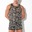 Code 22 Contrast Corded Lace Tank Top Black