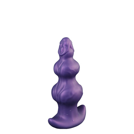 Purpleicious Liquid Silicone Knotted Butt Plug 5.9 Inch Small Purple