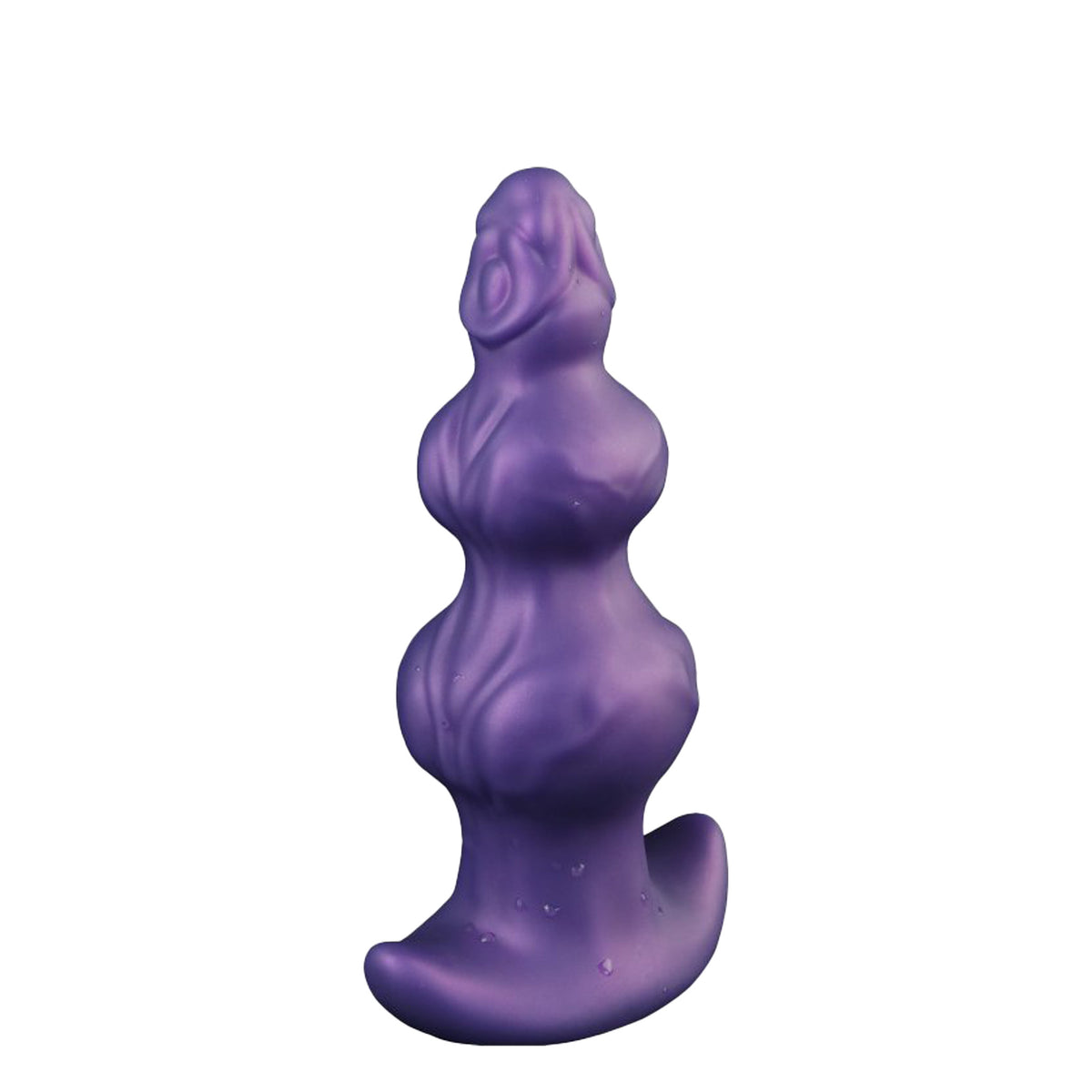 Purpleicious Liquid Silicone Knotted Butt Plug 7.1 Inch Medium Purple