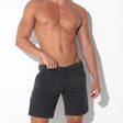 Code 22 Quilted Snap Detail Shorts Charcoal