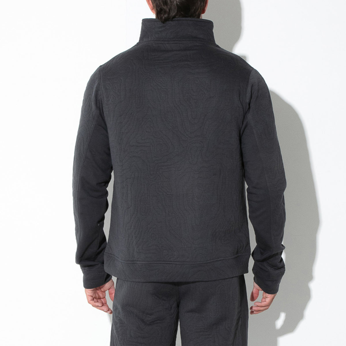 Code 22 French Terry Half Zip T Shirt Charcoal