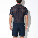 Code 22 Graphic Lace Polo Navy