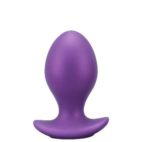 Purpleicious Liquid Silicone Eggs Butt Plug 4.3 Inch Medium Purple