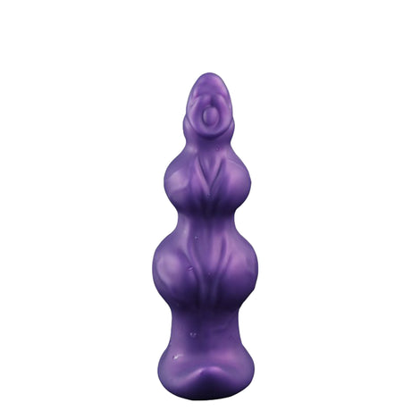 Purpleicious Liquid Silicone Knotted Butt Plug 7.1 Inch Medium Purple