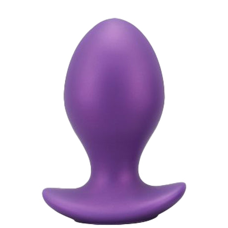 Purpleicious Liquid Silicone Eggs Butt Plug 6 Inch XL Purple