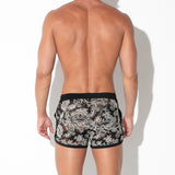 Code 22 Contrast Corded Lace Short Black