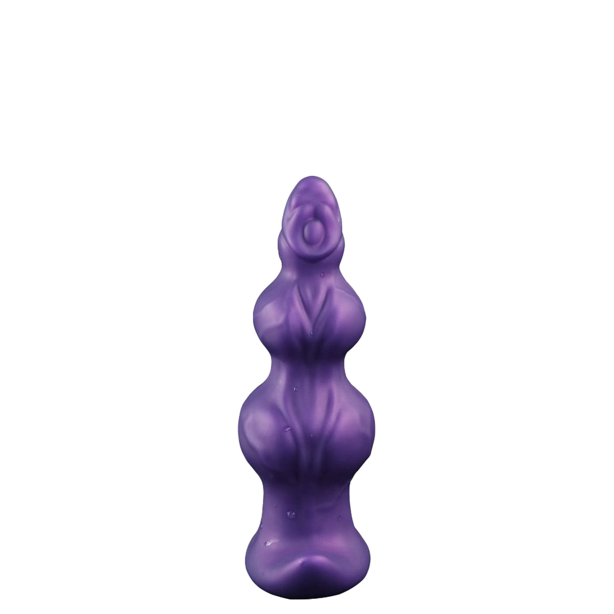 Purpleicious Liquid Silicone Knotted Butt Plug 5.9 Inch Small Purple