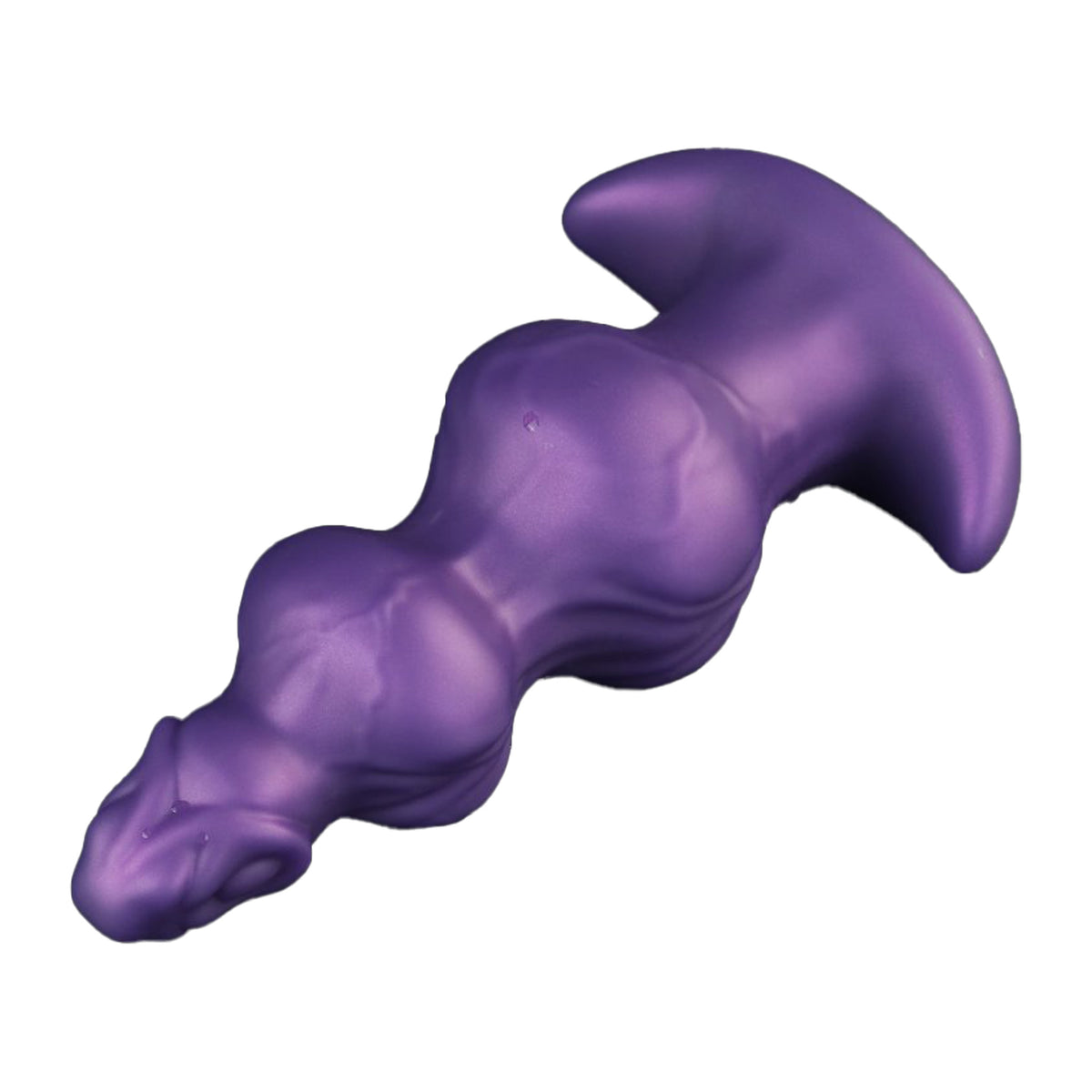 Purpleicious Liquid Silicone Knotted Butt Plug 7.1 Inch Medium Purple