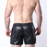 Cellblock 13 Void Vegan Leather Snap Up Shorts Black