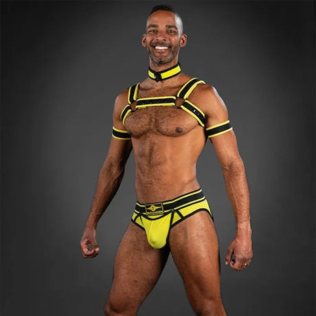 Mr S Leather Bold Colour All-Access Brief Yellow