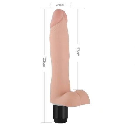 Extreme Realistic Poseable Vibrating Dildo with Balls 9"