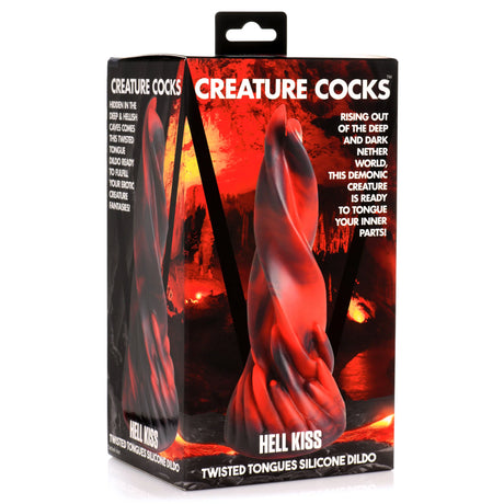 Creature Cocks Hell Kiss Twisted Tongues Silicone Dildo 7.4 Inch