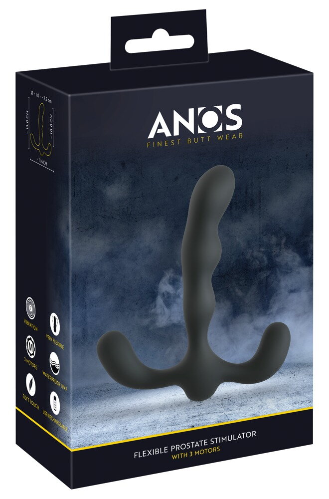 Anos Flexible 3 Motor Prostate Stimulator Black