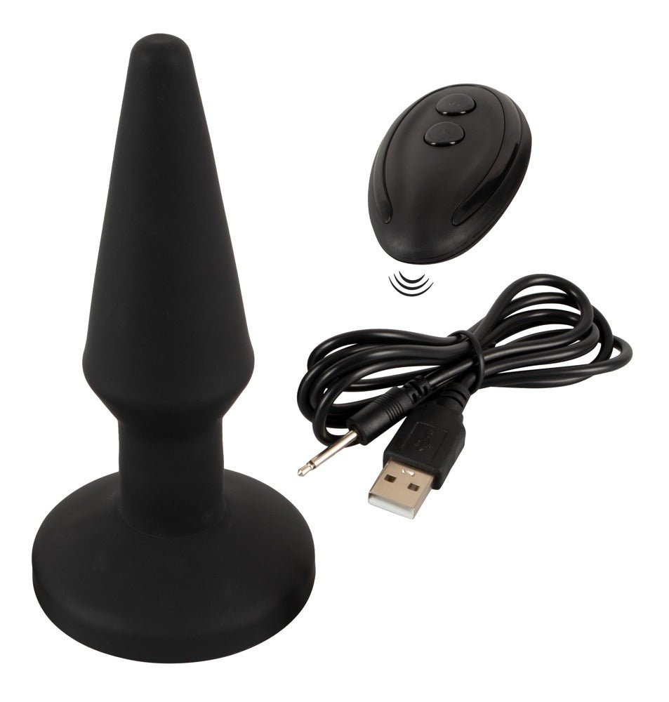 Anos Remote Control Inflatable Butt Plug  5.75 Inch Black