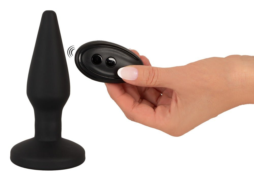 Anos Remote Control Inflatable Butt Plug  5.75 Inch Black