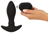 Anos Remote Control Moving Rings Butt Plug Black