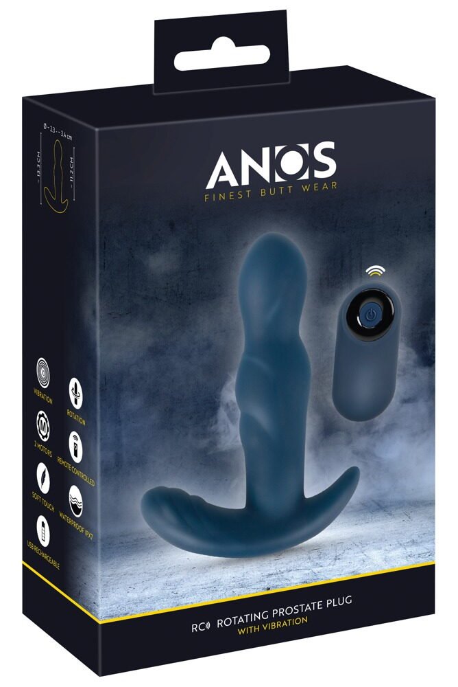 Anos Remote Control Rotating Prostate Plug Black