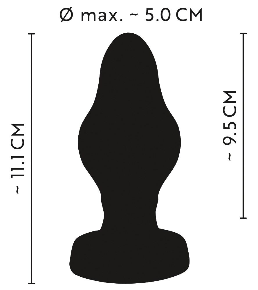 Anos Super Soft Liquid Silicone Butt Plug 4.25 Inch Black