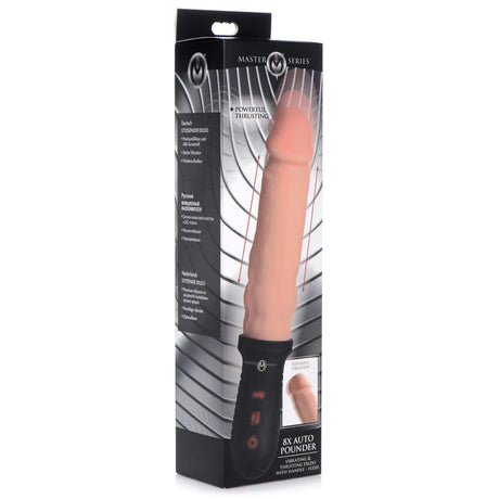 Master Series Auto Pounder Vibrating & Thrusting Dildo with Handle Light