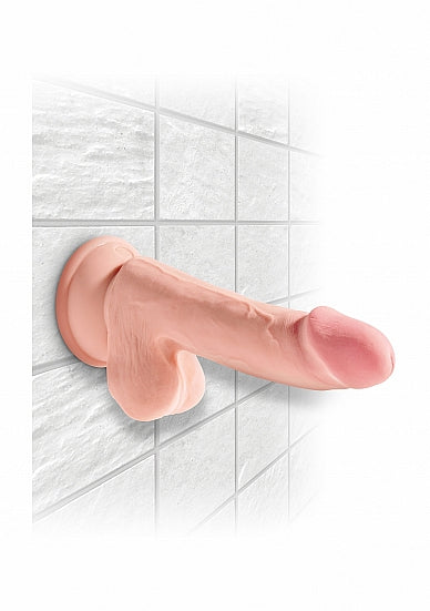 Pipedream King Cock PLUS 6.5 Inch Triple Density Dildo with Balls Flesh