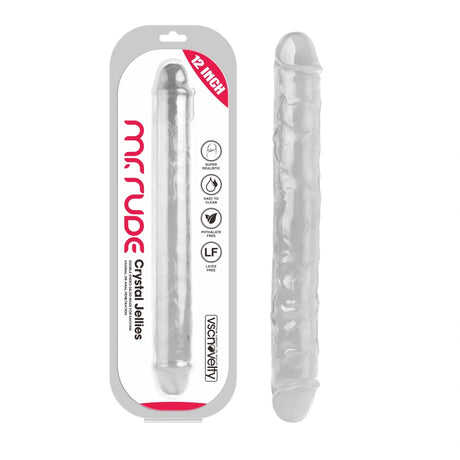 Mr. Rude Crystal Jellies Realistic Double Ended Dildo 12"