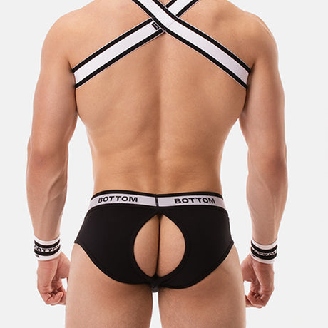 Barcode Berlin Backless Brief BOTTOM Black White