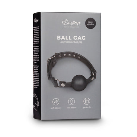 EasyToys Ball Gag with Large Silicone Ball Black