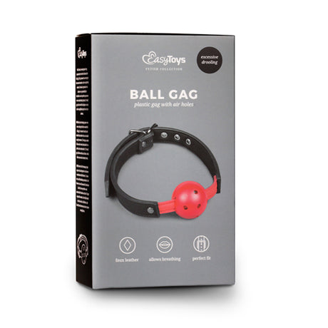 EasyToys Ball Gag with PVC Ball Red