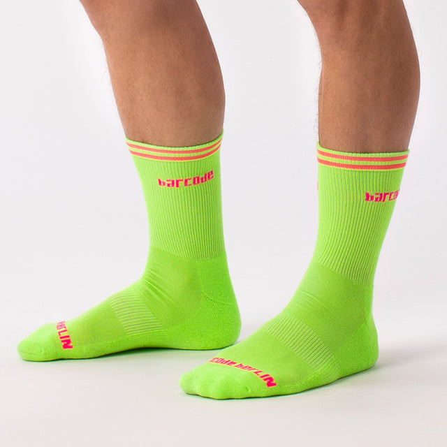 Barcode Berlin Festival Socks Neon Green Pink